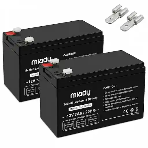 Miady 12V 7Ah Rechargeable Sealed Lead Acid Battery 2 Pack, AGM maintenance-free VRLA batteries
